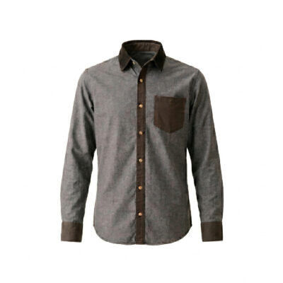 vril core panel shirt – grey black