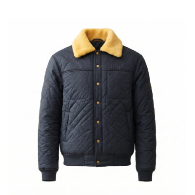 vril core quilted jacket – navy gold