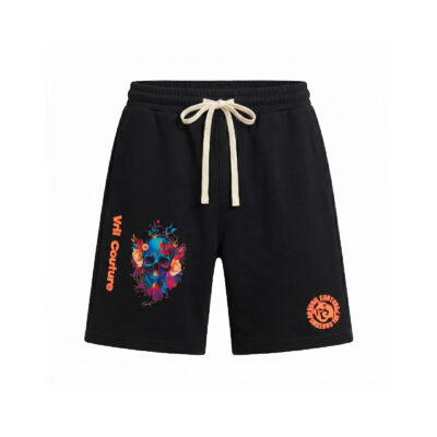 vril spectrum skull shorts – black